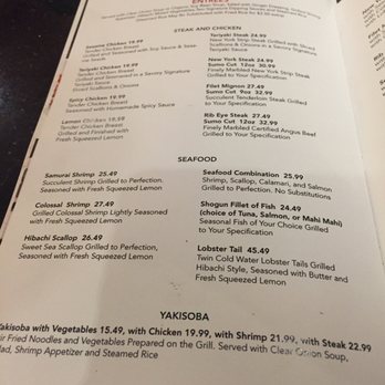 Shogun - Entree menu - Sushi Bars Near Me - San Marcos, California Shogun - Entree menu - Sushi Bars Near Me - San Marcos, California