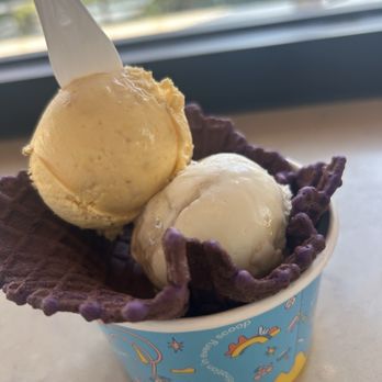 Wanderlust Creamery - Seasonal flavors on an Ube Waffle Cone - Ice Cream & Frozen Yogurt Near Me - Irvine, California Wanderlust Creamery - Seasonal flavors on an Ube Waffle Cone - Ice Cream & Frozen Yogurt Near Me - Irvine, California