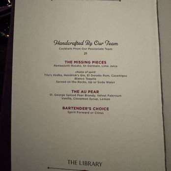 The Library - Cocktail menu - New American Near Me - Las Vegas, Nevada The Library - Cocktail menu - New American Near Me - Las Vegas, Nevada