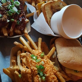 Block 16 - From Top left, Duck Duck Fries, Meatloaf, Croquet Garcon, Gangsta Fries - American Near Me - Omaha, Nebraska Block 16 - From Top left, Duck Duck Fries, Meatloaf, Croquet Garcon, Gangsta Fries - American Near Me - Omaha, Nebraska