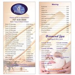 Diamond Spa - Menu