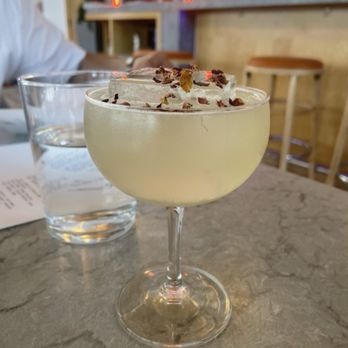 Echoes Cafe - MOONLIGHT FLIGHT Suntori Toki, Italicus, Lemon, Creme De Violette - Greek Near Me - Houston, Texas