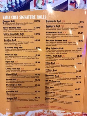 Menu photo 6 Yaba Sushi & Steak House Roscoe, IL