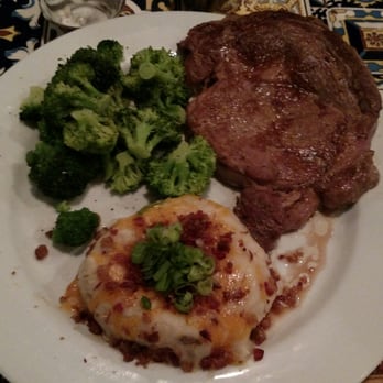 Chili's - The medium-rare ribeye with steamed broccoli and loaded mashed potatoes. - Bars Near Me - Lexington, South Carolina Chili's - The medium-rare ribeye with steamed broccoli and loaded mashed potatoes. - Bars Near Me - Lexington, South Carolina