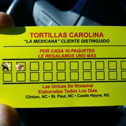 Tortillas Carolina - The frequent customer card for Tortillas Carolina