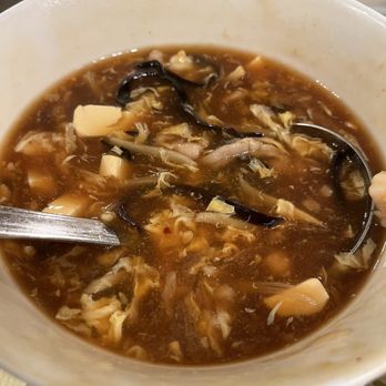 Dynasty Restaurant - Hot and sour soup with pork and shrimp - Dim Sum Near Me - Stockton, California