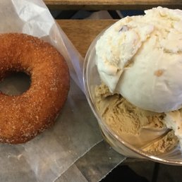 strawberry donut and cappuccino kalua calypso + coconut almond joy ice cream