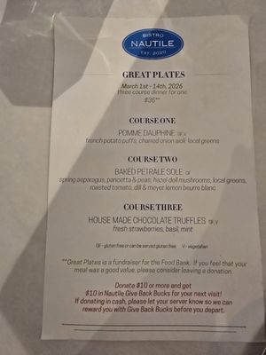 Menu photo 1 Bistro Nautile Fort Collins, CO