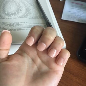 Nail Palace - Gel polish in a soft nude with added tips for a little nail length ($40) - Nail Salons Near Me - Hampstead, North Carolina