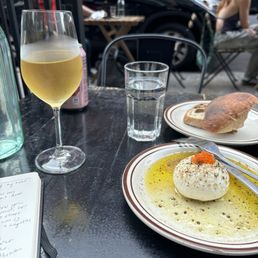 Burrata + trout roe Burrata + trout roe