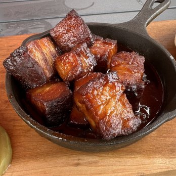 Bad Brads BBQ - Pork Belly Burnt Ends - the dill pickles were a nice touch. - Barbeque Near Me - Livonia, Michigan