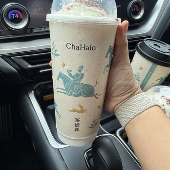 Cha Halo - Jasmine milk tea frap bc they ran out of matcha - Coffee & Tea Near Me - Plano, Texas Cha Halo - Jasmine milk tea frap bc they ran out of matcha - Coffee & Tea Near Me - Plano, Texas