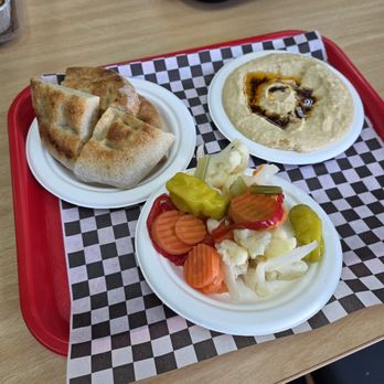 Alien Döner - Hummus and pickled medley - Turkish Near Me - Costa Mesa, California Alien Döner - Hummus and pickled medley - Turkish Near Me - Costa Mesa, California