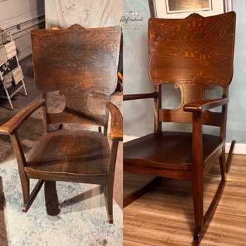 Refreshed Furniture Design - Before and after of an antique rocking chair - Furniture Repair Near Me - Tigard, Oregon Refreshed Furniture Design - Before and after of an antique rocking chair - Furniture Repair Near Me - Tigard, Oregon
