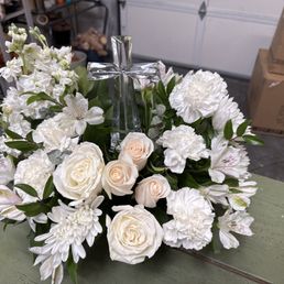 sympathy bouquet with crystal cross sympathy bouquet with crystal cross