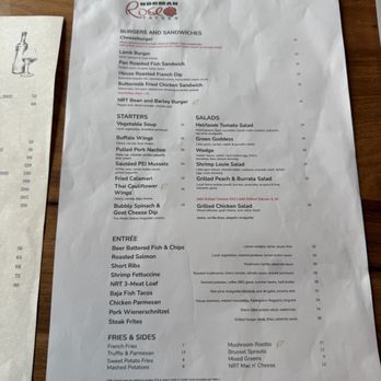 Norman Rose Tavern - menu aug 2026 - New American Near Me - Napa, California