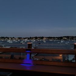 The Landing Restaurant - View from the patio as the summer light dims towards a cool twilight