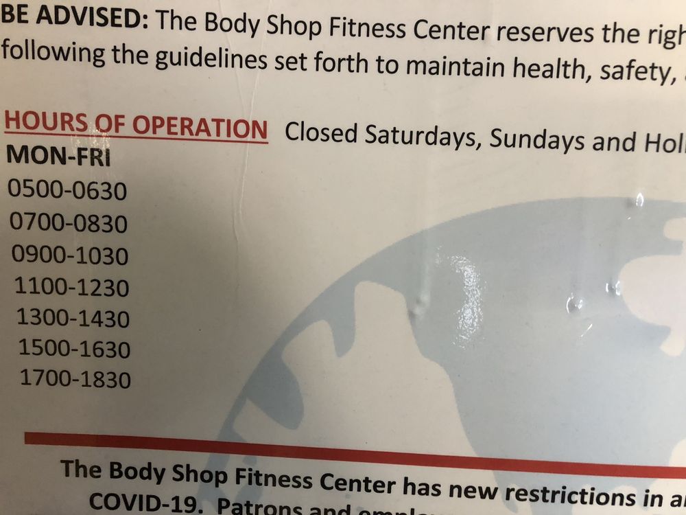 THE BODY SHOP 1023 12th St, Fort Belvoir, Virginia Gyms Phone