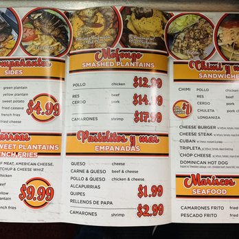 Fritura Kings - a menu for a restaurant - Spanish Near Me - Reading, Pennsylvania