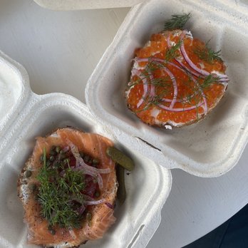 Courage Bagels - Smoked salmon bagel and salmon roe bagel - Bagels Near Me - Los Angeles, California Courage Bagels - Smoked salmon bagel and salmon roe bagel - Bagels Near Me - Los Angeles, California