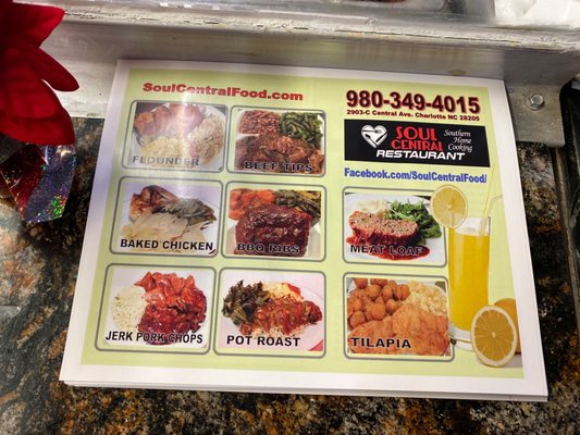 Menu photo 2 Soul Central Charlotte, NC