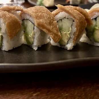 Raisu - Tofu skin on top of a cucumber and avocado roll - Japanese Near Me - Chicago, Illinois