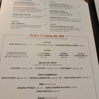 Ruth's Chris Steak House - Menu - Steakhouses Near Me - Raleigh, North Carolina
