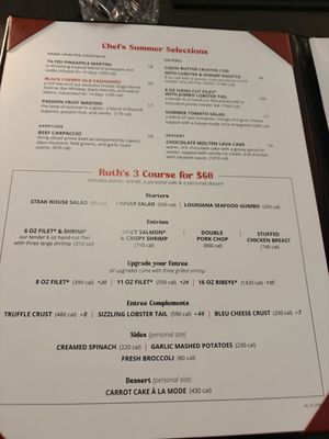 Menu photo 1 Ruth's Chris Steak House Raleigh, NC