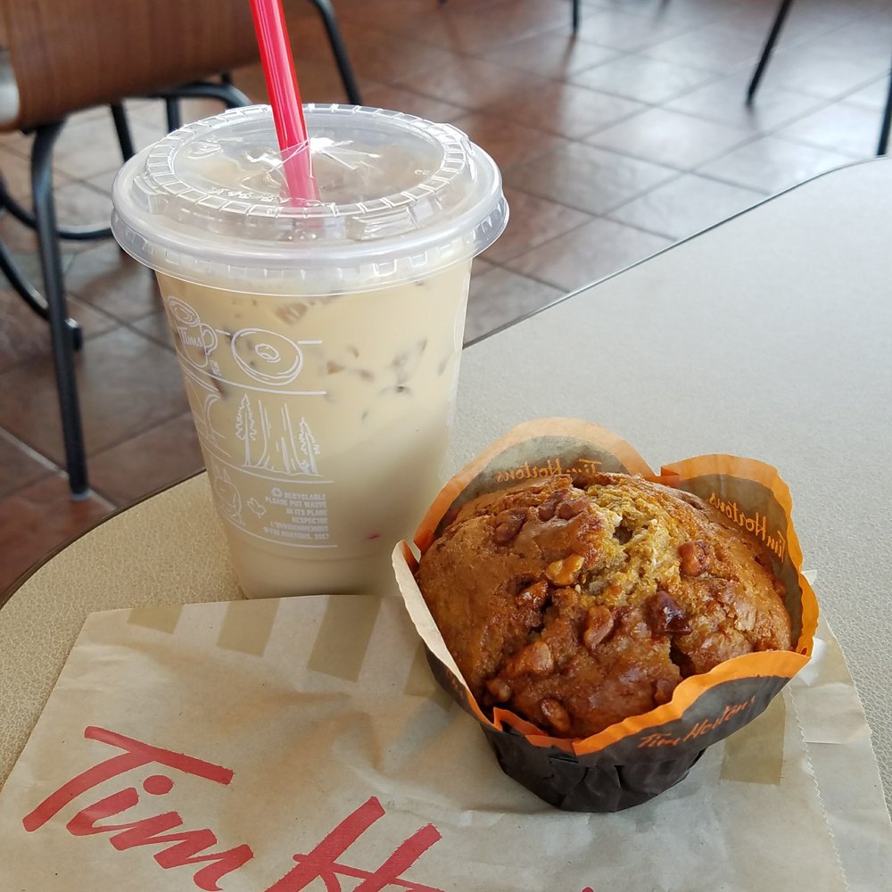 Tim Hortons - Iced coffee and carrot muffin - Donuts Near Me - Quebec City, Quebec Tim Hortons - Iced coffee and carrot muffin - Donuts Near Me - Quebec City, Quebec