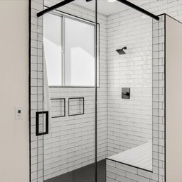 Spa like XL primary shower replacing dated garden tub