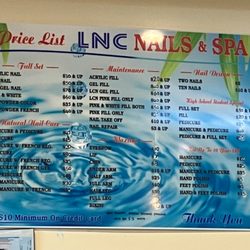 LNC Nail & Spa - Price List December 2022