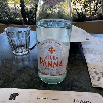 Élephante Scottsdale - I love the Acqua Panna bottled water option. Chilled, no ice needed - Italian Near Me - Scottsdale, Arizona Élephante Scottsdale - I love the Acqua Panna bottled water option. Chilled, no ice needed - Italian Near Me - Scottsdale, Arizona