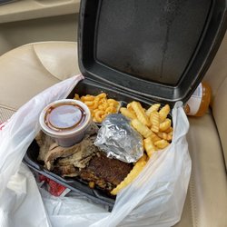 Mo Betta BBQ - $22.00 Combo platter of Ribs and Brisket
