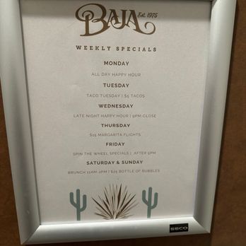 Baja Cantina - Weekly Specials - Mexican Near Me - Marina Del Rey, California Baja Cantina - Weekly Specials - Mexican Near Me - Marina Del Rey, California
