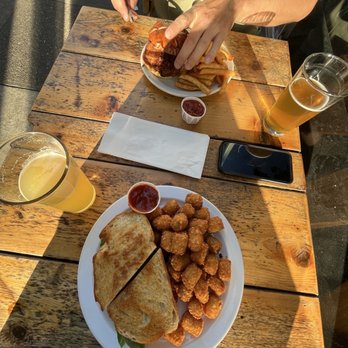 The Pharmacy - BLT with tots and Fried Chicken Sandwich - Cocktail Bars Near Me - Portland, Oregon The Pharmacy - BLT with tots and Fried Chicken Sandwich - Cocktail Bars Near Me - Portland, Oregon