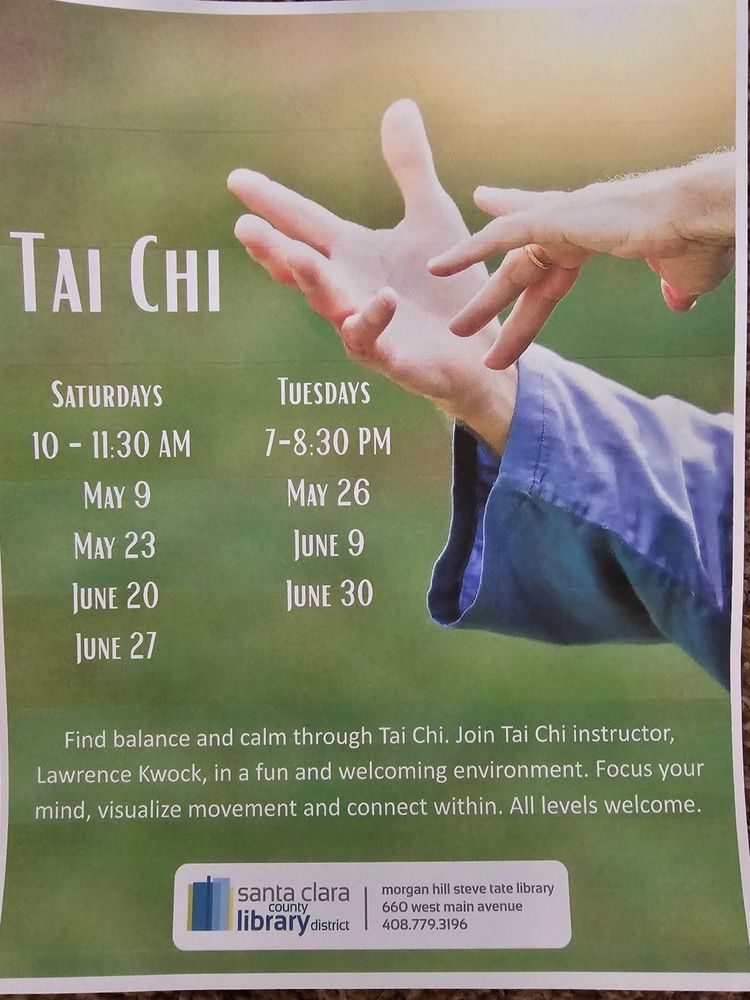 Morgan Hill Tai Chi at the library Logo