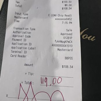 Pedro's - Food bill itemized - Mexican Near Me - Kennebunk, Maine