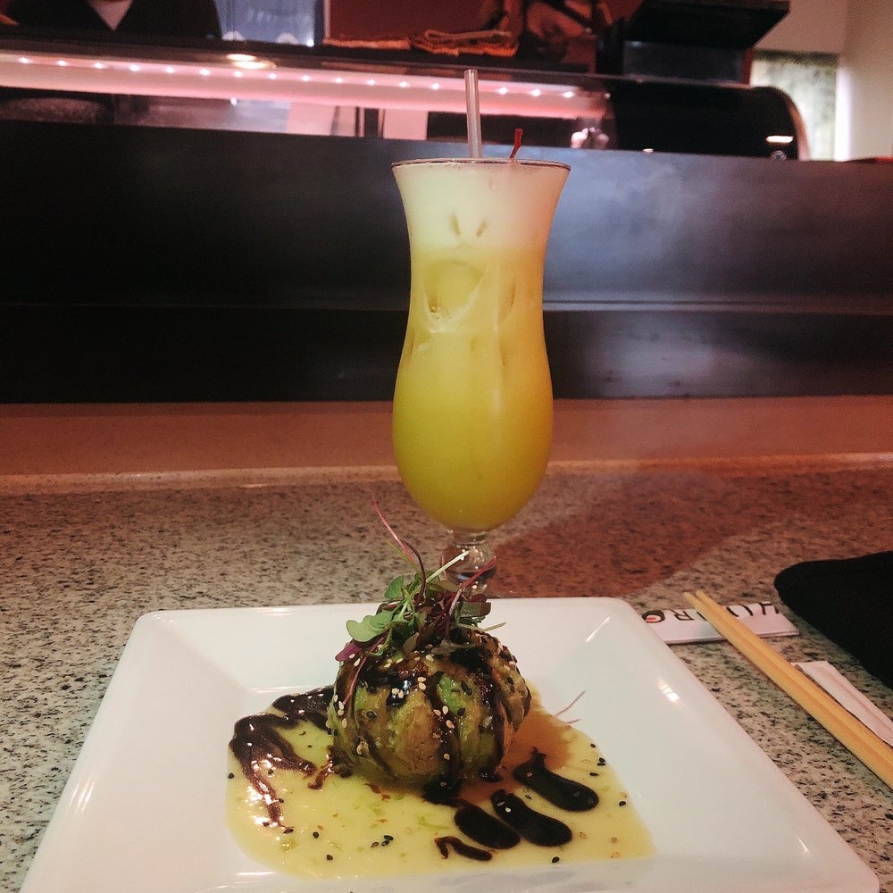 Chihiro Sushi & Bar - Avocado Crab Salad (without salad) & The Japanese Sex (alcoholic drink) - Sushi Bars Near Me - Euless, Texas