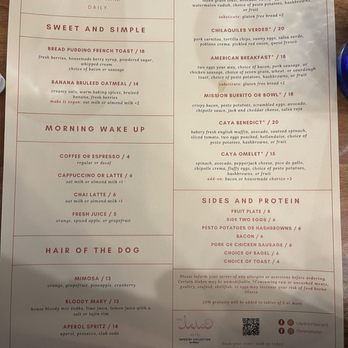 CAYA Restaurant - Breakfast Menu - Breakfast & Brunch Near Me - Goleta, California
