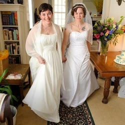 David's Bridal - Our dresses from David's Bridal.