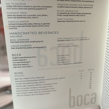 Boca - Cocktail Menu - Bars Near Me - Winter Park, Florida