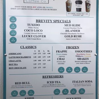 Brevity Coffee - Menu (mud slide is great!!) - Coffee & Tea Near Me - San Antonio, Texas