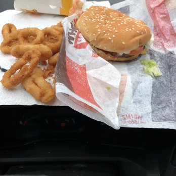 Burger King - Whopper Junior with onion rings - Burgers Near Me - Florence, South Carolina