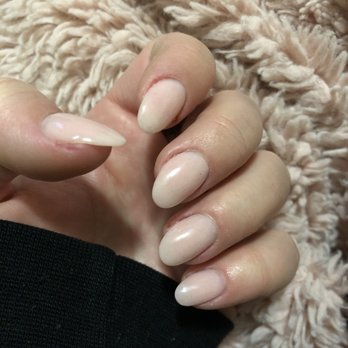 Fancy Nails & Spa - Almond shape nude pink dip - Nail Salons Near Me - Poway, California