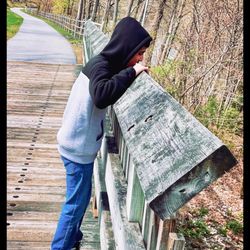 Farmington River Trail - Peek over bridge