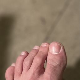 No color pedicure. No cleaning under the nail. No buffing or cuticle care. No color pedicure. No cleaning under the nail. No buffing or cuticle care.