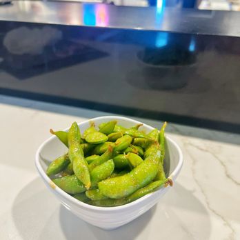 Origami Handroll x Kushiyaki - Brea - Happy Hour Spicy Soy Garlic Edamame | IG @moniquedao - Sushi Bars Near Me - Brea, California Origami Handroll x Kushiyaki - Brea - Happy Hour Spicy Soy Garlic Edamame | IG @moniquedao - Sushi Bars Near Me - Brea, California