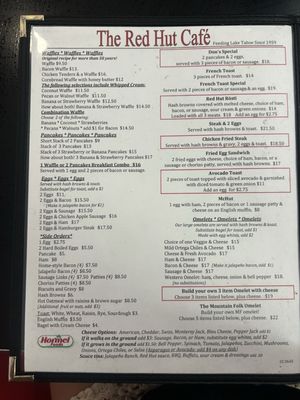 Menu photo 1 The Red Hut Cafe Carson City, NV Menu photo 1 The Red Hut Cafe Carson City, NV