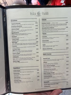 Menu photo 2 Isla Balli South Padre Island, TX