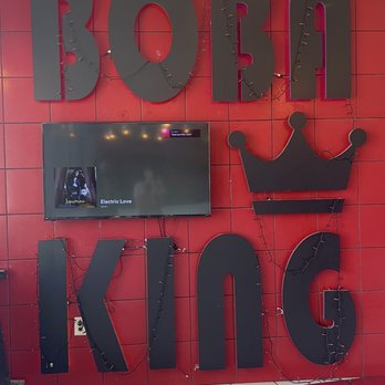 Boba King - a red wall with a sign that says boba king - Bubble Tea Near Me - North Las Vegas, Nevada